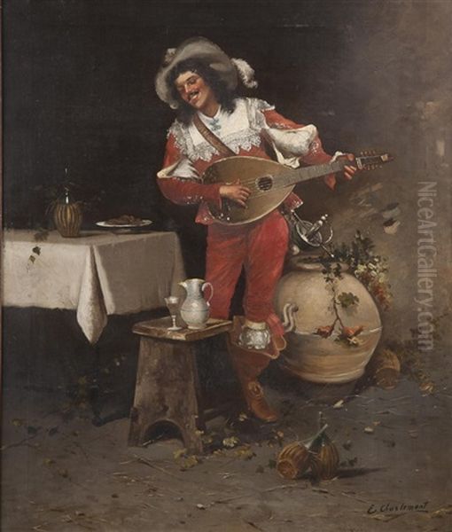 Joueur De Mandoline Oil Painting by Eduard Charlemont