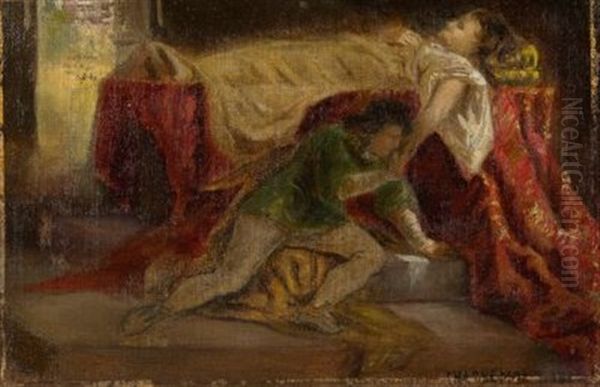 Entwurf Zu: Romeo Und Julia (sketch) Oil Painting by Eduard Charlemont