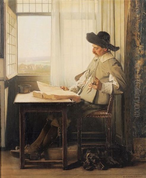 Homme A La Pipe Oil Painting by Eduard Charlemont