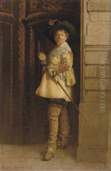 Le Guet-apens: A Cavalier In A Stategic Position Oil Painting by Eduard Charlemont