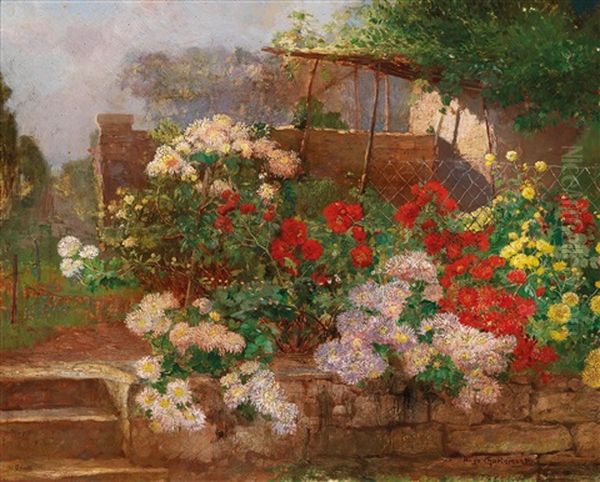 Garden In Brioni Oil Painting by Hugo Charlemont