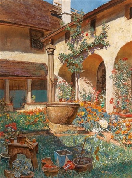 Garden In The Wachau Oil Painting by Hugo Charlemont