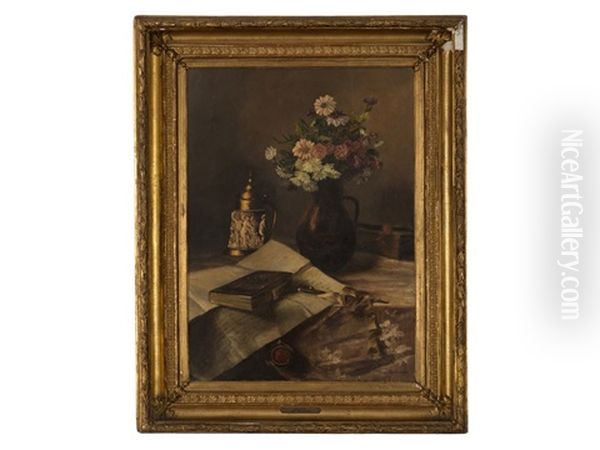 Still Life With Splendour Vessel Oil Painting by Hugo Charlemont