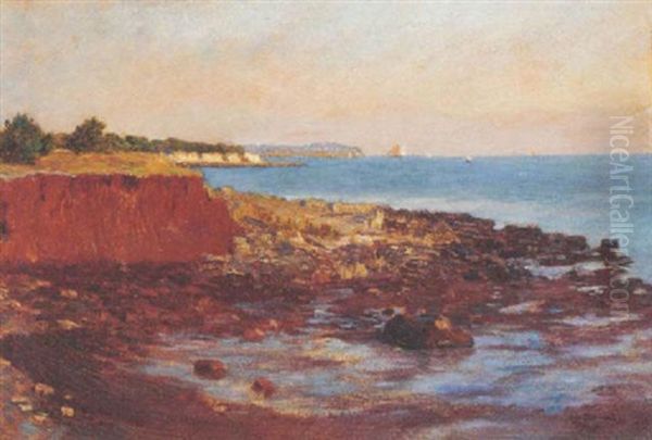 The Coast At Brioni, Cornwall Oil Painting by Hugo Charlemont