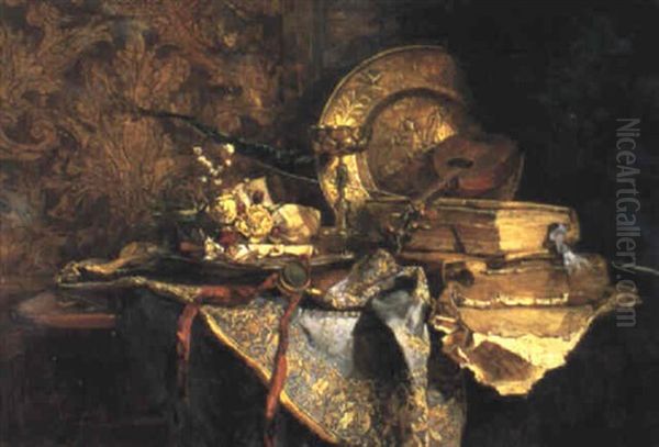 Still Life With Artifacts Oil Painting by Hugo Charlemont