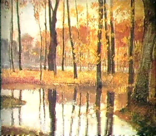 Herbststimmung Am See Oil Painting by Hugo Charlemont