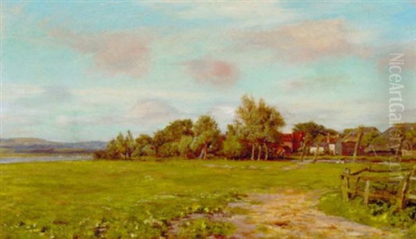 Across The Meadow Oil Painting by James Charles