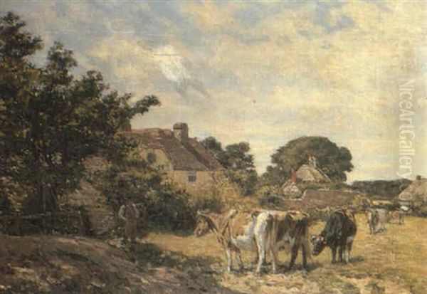 Inspecting The Herd Oil Painting by James Charles