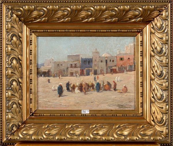 Le Marche Anime De Tetouan (maroc) Oil Painting by Frantz Charlet