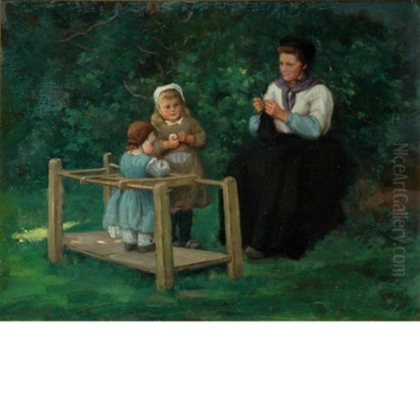 In The Garden Oil Painting by Frantz Charlet