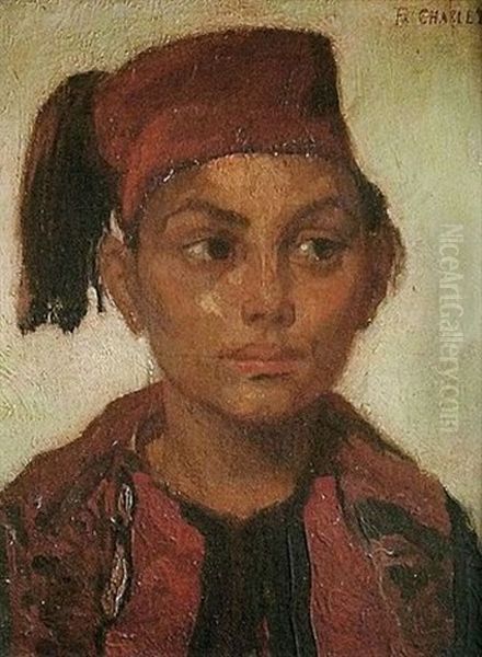 Enfant Marocain Oil Painting by Frantz Charlet