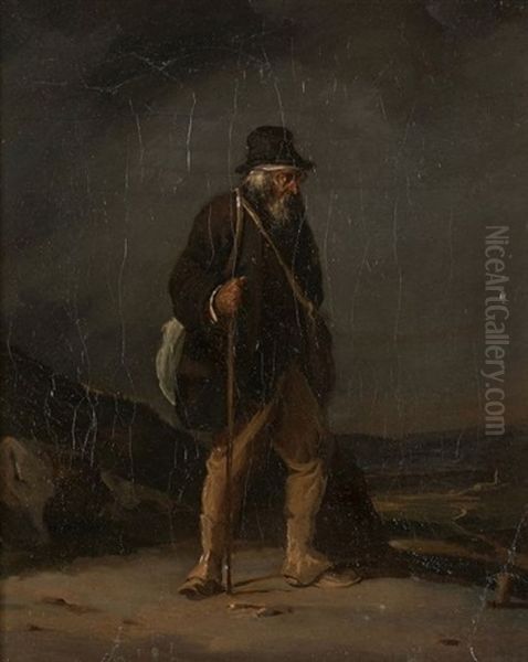 Mendiant Dans Un Paysage by Nicolas Toussaint Charlet