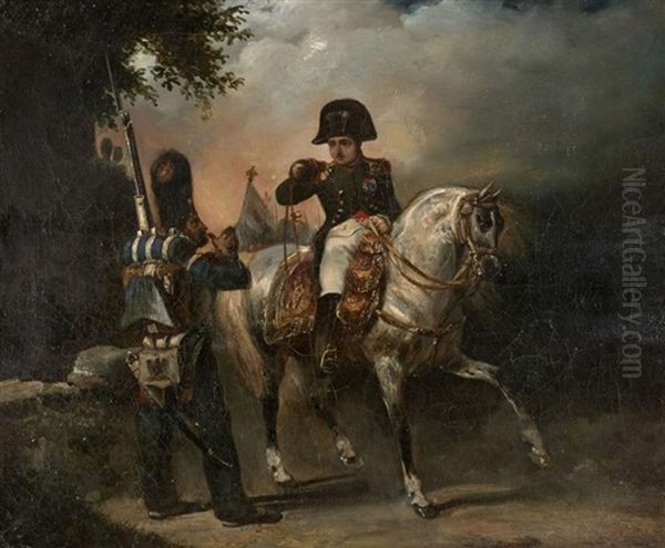 Apres Vous, Sire ! Et On N'passe Pas (pair) Oil Painting by Nicolas Toussaint Charlet