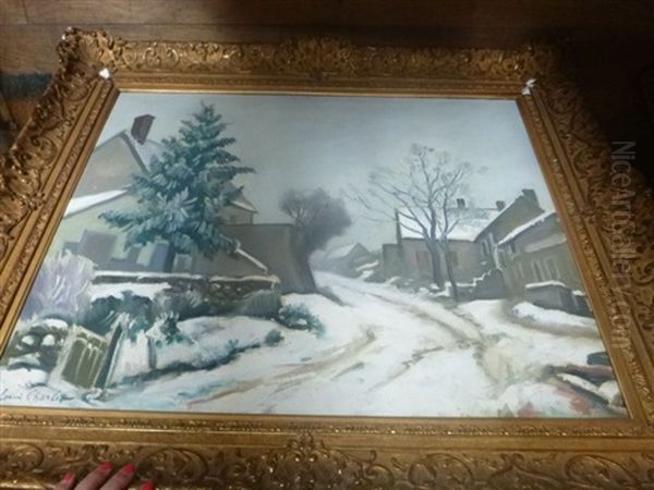 Village Sous La Neige by Louis Charlot