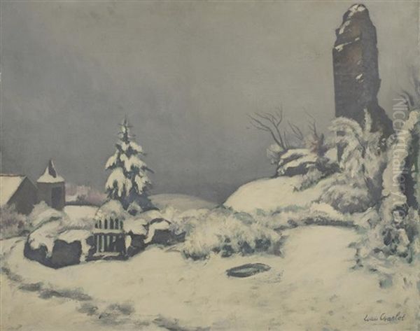 Village Sous La Neige by Louis Charlot