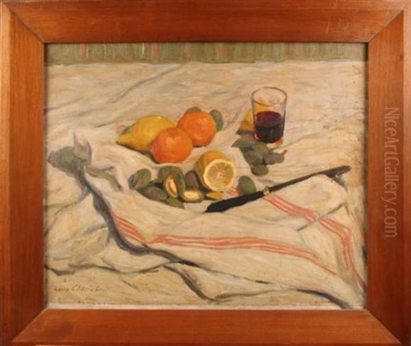 Nature Morte Aux Amandes Et Citrons Oil Painting by Louis Charlot