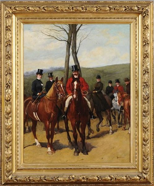 Preparing For The Hunt Oil Painting by John Charlton