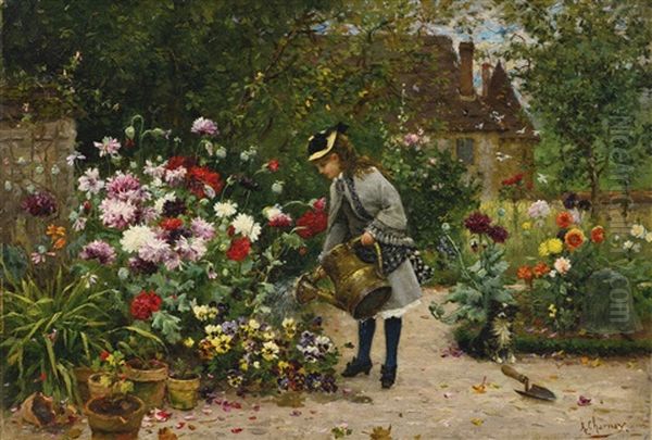 The Little Gardener Oil Painting by Armand Charnay