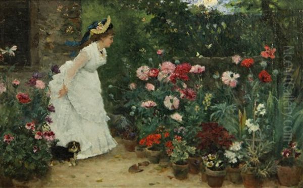 In The Garden Oil Painting by Armand Charnay