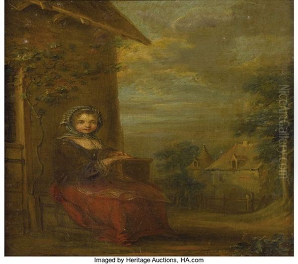 The Young Farm Girl Oil Painting by Jean-Baptiste Charpentier the Elder