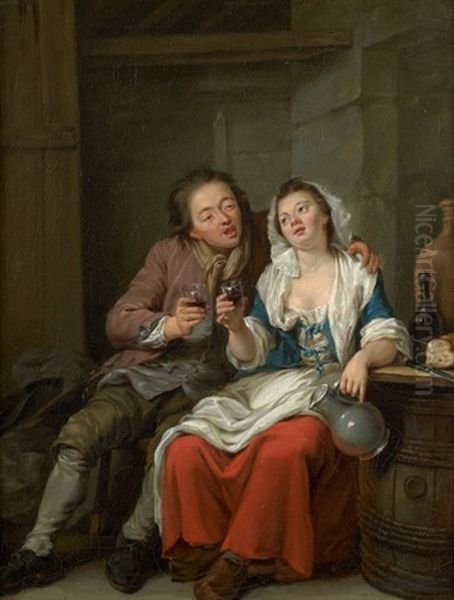 La Douce Ivresse Et Les Mefaits De L'ivresse Oil Painting by Jean-Baptiste Charpentier the Elder