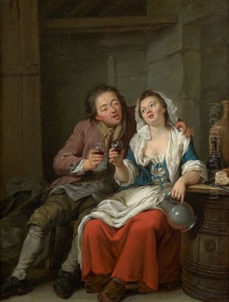 La Douce Ivresse Et Les Mefaits De L'ivresse (pair) Oil Painting by Jean-Baptiste Charpentier the Elder