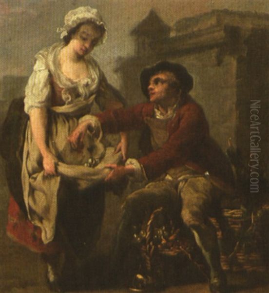 Marchand De Cerises Oil Painting by Jean-Baptiste Charpentier the Elder