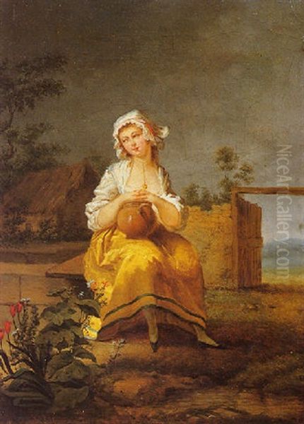 La Jeune Laitiere Oil Painting by Jean-Baptiste Charpentier the Elder