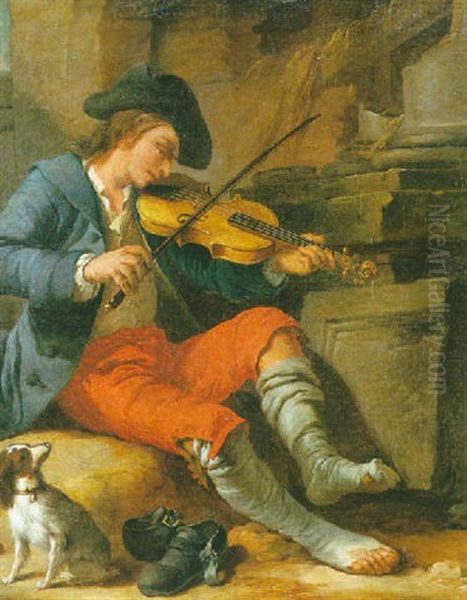 Le Violoniste Oil Painting by Jean-Baptiste Charpentier the Elder