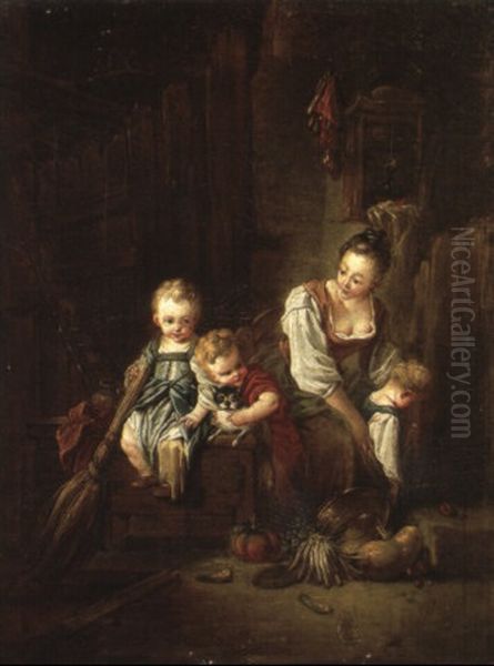 La Reprimande Oil Painting by Jean-Baptiste Charpentier the Elder