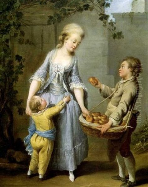 Le Petit Marchand De Brioches Oil Painting by Jean-Baptiste Charpentier the Elder