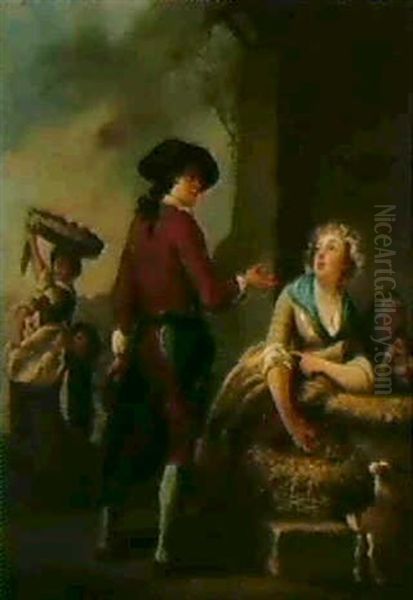 La Marchande D'huitres Oil Painting by Jean-Baptiste Charpentier the Elder