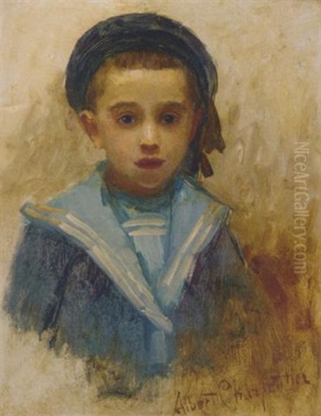 Portrait Of A Young Boy Oil Painting by Albert Charpentier