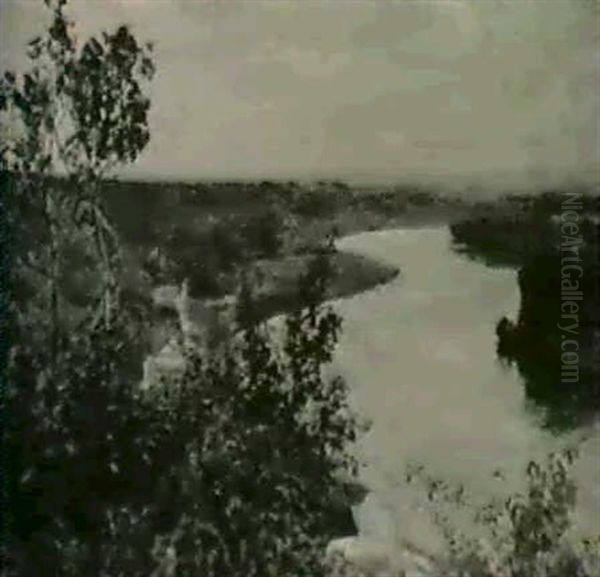 Vue Du Rhone, 1905 Oil Painting by Albert Charpentier