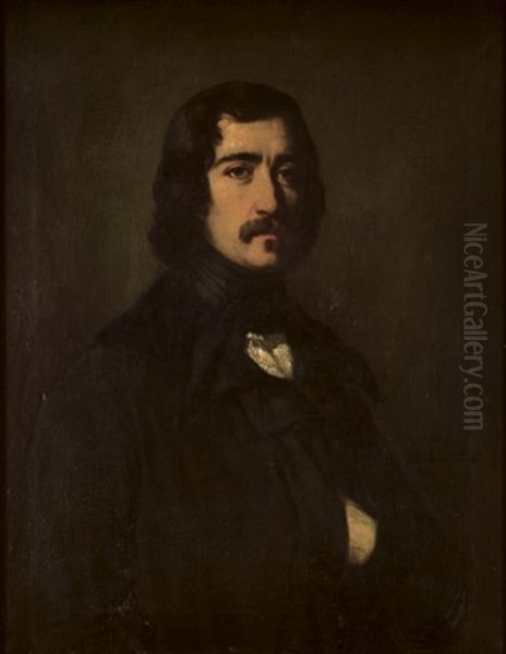 Autoportrait Oil Painting by Auguste Charpentier