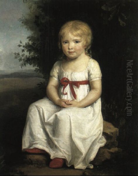 Portrait Presume De Julie-constance Charpentier, Vetue D'une Robe Blanche Oil Painting by Constance Marie (Blondelu) Charpentier