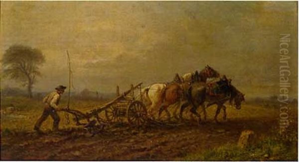 Scene De Labour Oil Painting by Eugene Louis Charpentier