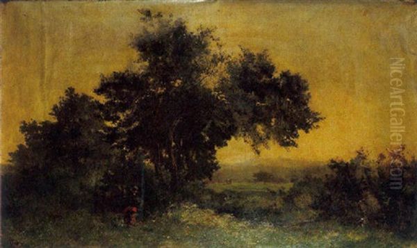 Glaneuse Dans Un Paysage Oil Painting by Eugene Louis Charpentier