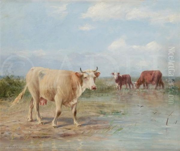 Vaches Oil Painting by Albert Charpin