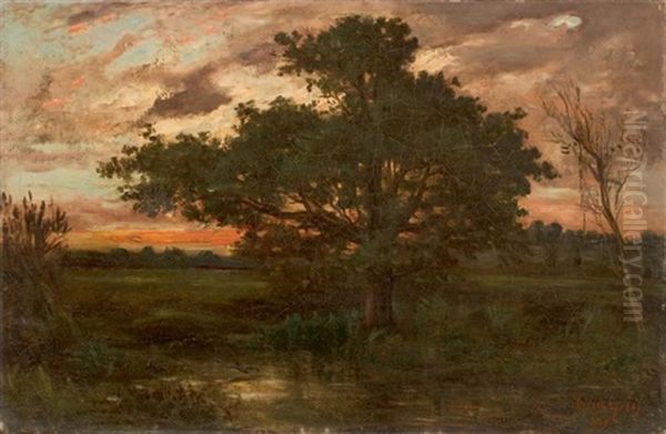 Paysage Au Crepuscule Oil Painting by Albert Charpin