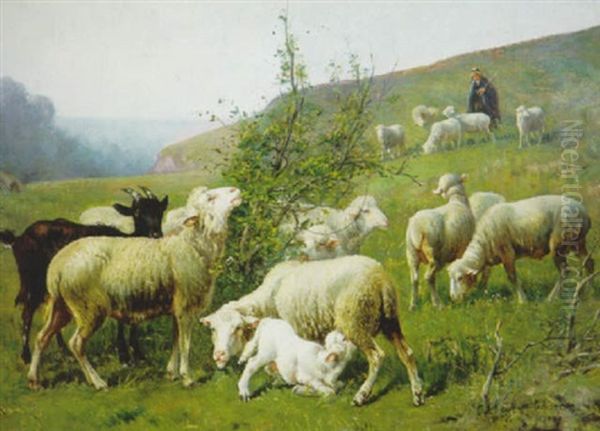 Return Of The Flock Oil Painting by Albert Charpin