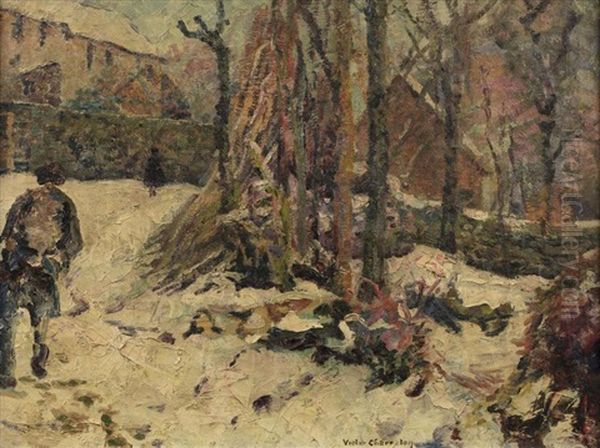 Hiver A Besse Oil Painting by Victor Charreton