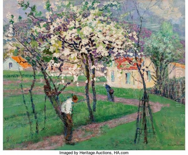 Spring Trees Oil Painting by Victor Charreton