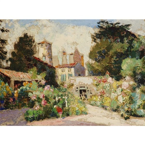 Jardin A Saint Saturnin Oil Painting by Victor Charreton