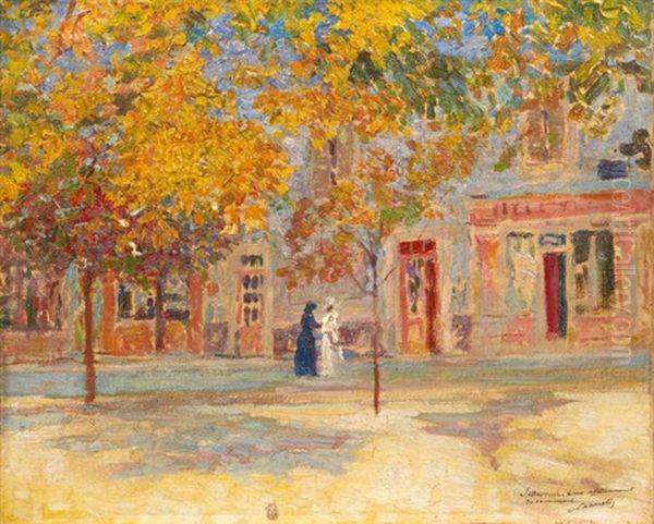 Place De Village Oil Painting by Victor Charreton