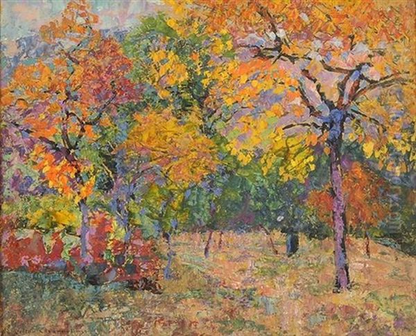 Autumn Landscape Oil Painting by Victor Charreton