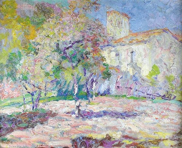 Jardin A Cote De L'eglise Oil Painting by Victor Charreton