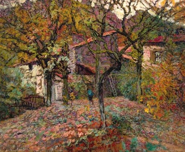 House Between The Autumn Trees Oil Painting by Victor Charreton