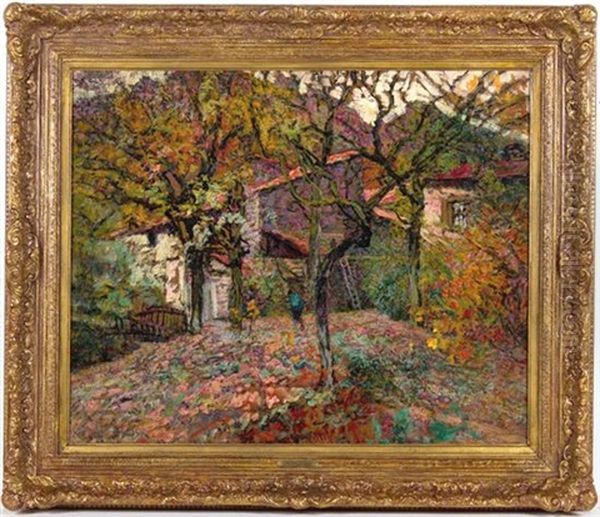 House Between The Autumn Trees Oil Painting by Victor Charreton