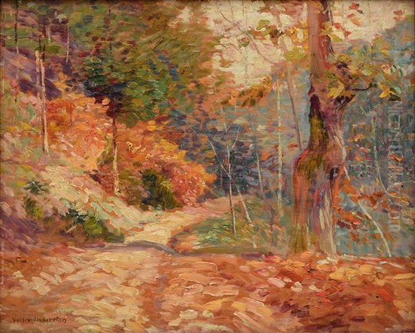 Sous-bois Oil Painting by Victor Charreton